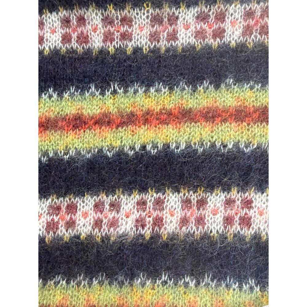 Benetton Vintage Mohair Blend Fair Isle Sweater Size Small Striped - Picture 5 of 9